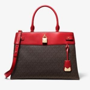 MICHAEL KORS GRAMERCY LARGE LOGO SATCHEL